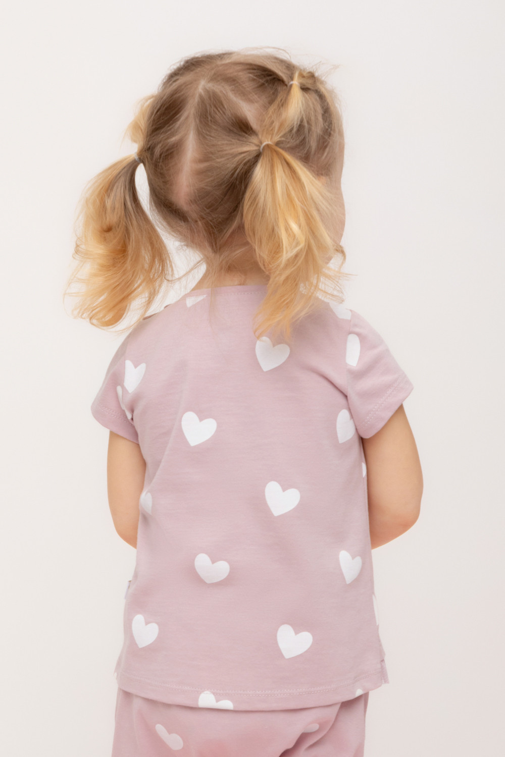 картинка Футболка для девочки Crockid КР 302322 розово-сиреневый сердечки к447 от магазина детских товаров ALiSa