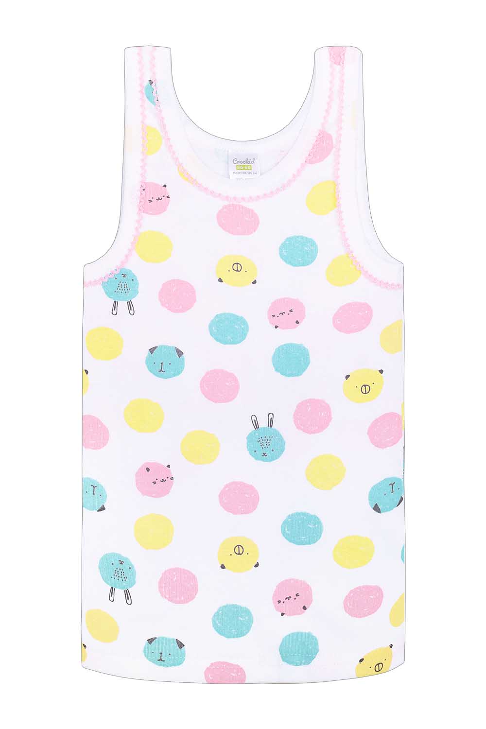 картинка Майка для девочки Crockid К 1066 веселые зверята на сахаре от магазина детских товаров ALiSa