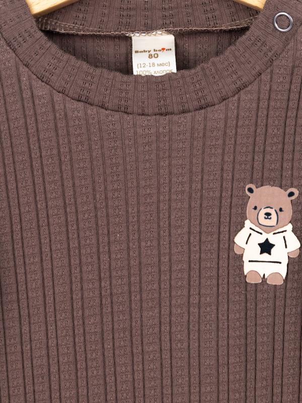 картинка Комбинезон на манжете Baby Boom К392/2-Р Ажурная рибана Кофе я734 от магазина детских товаров ALiSa