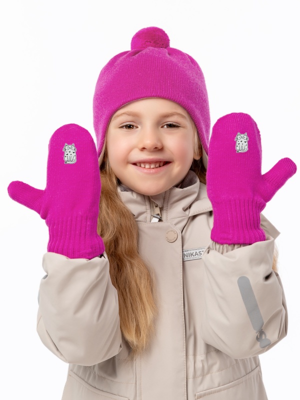 картинка Варежки для девочки NIKASTYLE 14м12025 Фуксия от магазина детских товаров ALiSa