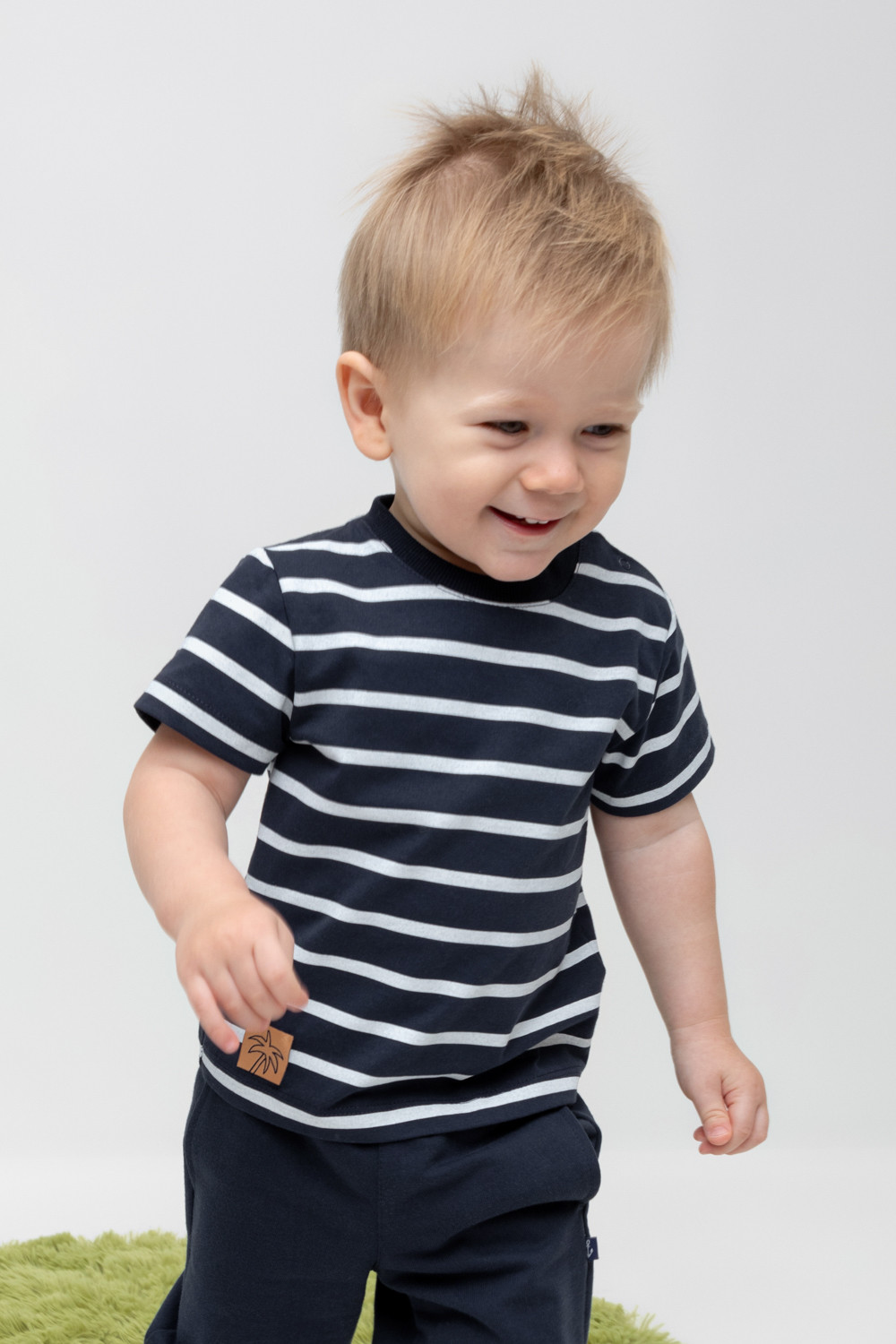 картинка Футболка для мальчика Crockid КР 302374 индиго, полоска к448 от магазина детских товаров ALiSa