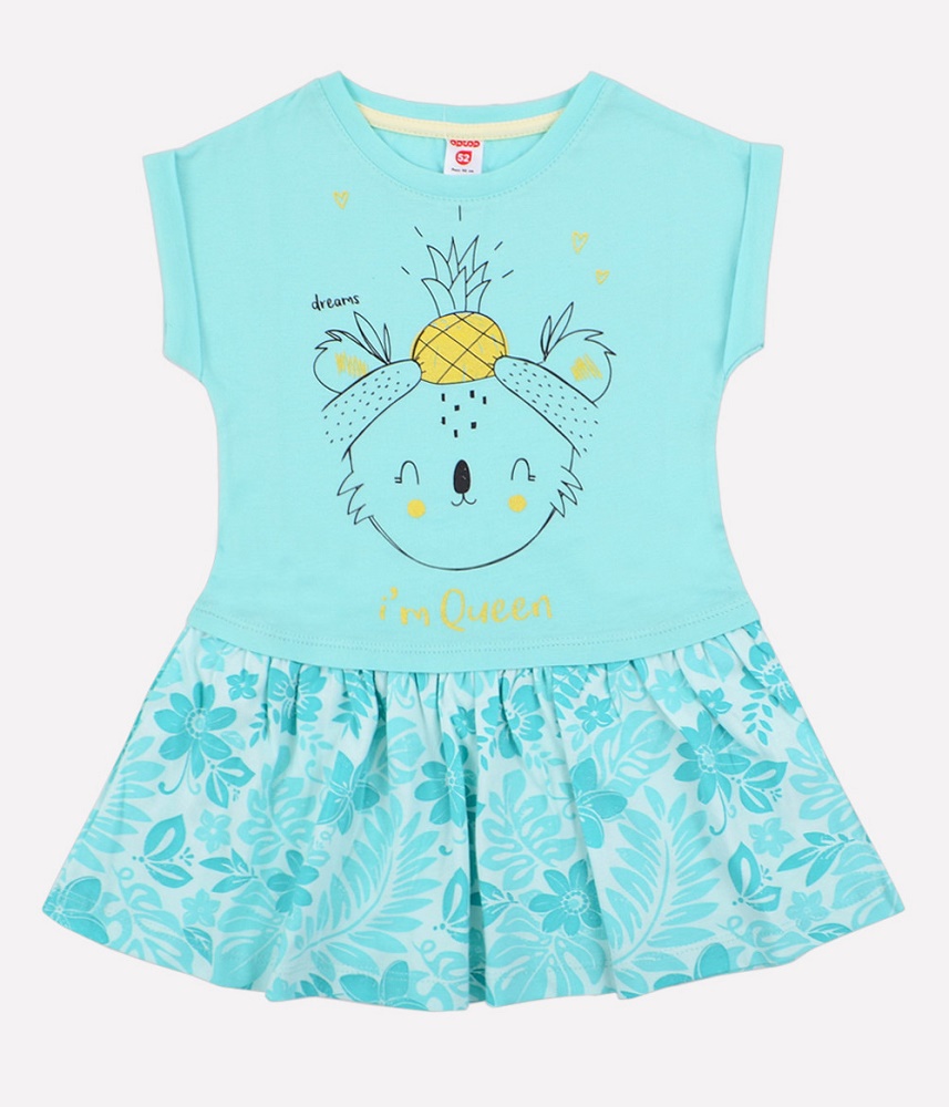 картинка Платье для девочки Crockid К 5380 морозная мята + тропики от магазина детских товаров ALiSa