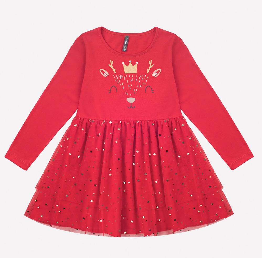 картинка Платье для девочки Crockid К 5482 красный от магазина детских товаров ALiSa