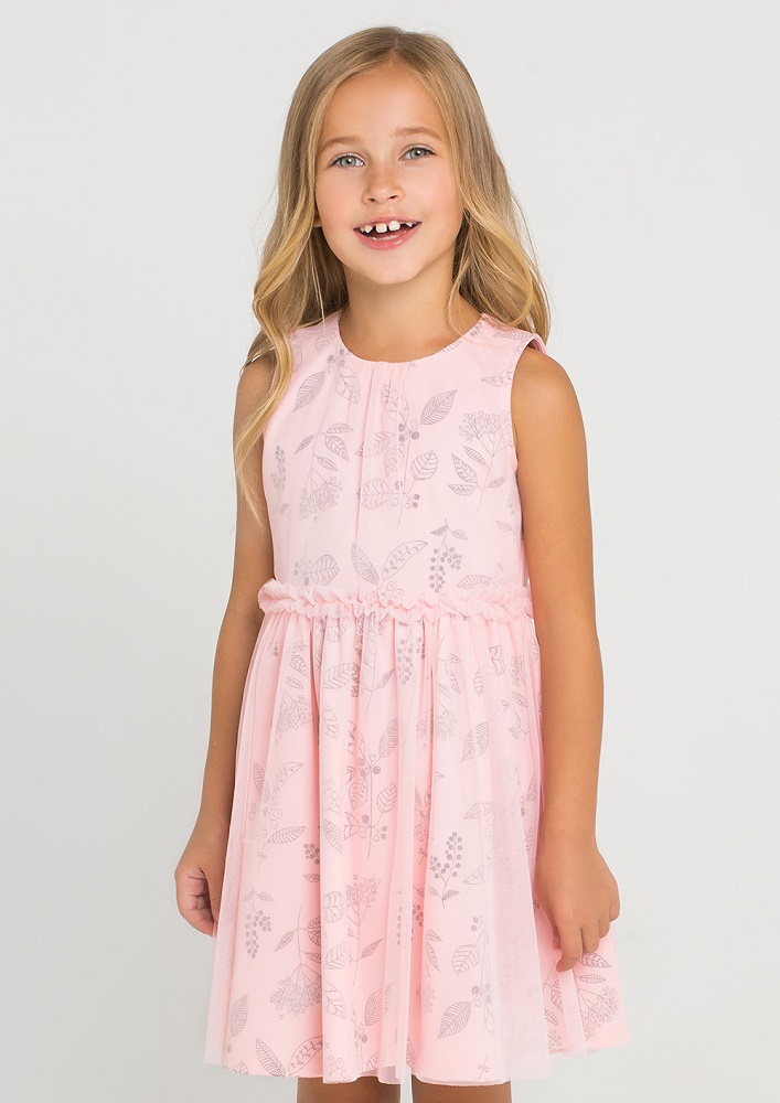 картинка Платье для девочки Crockid К 5442 светлый лосось, летние цветы от магазина детских товаров ALiSa