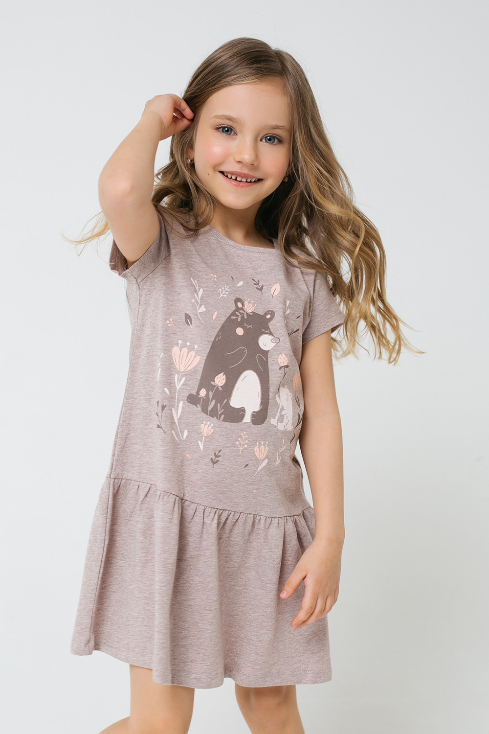 картинка Платье для девочки Crockid К 5703 кофейный меланж к1274 от магазина детских товаров ALiSa