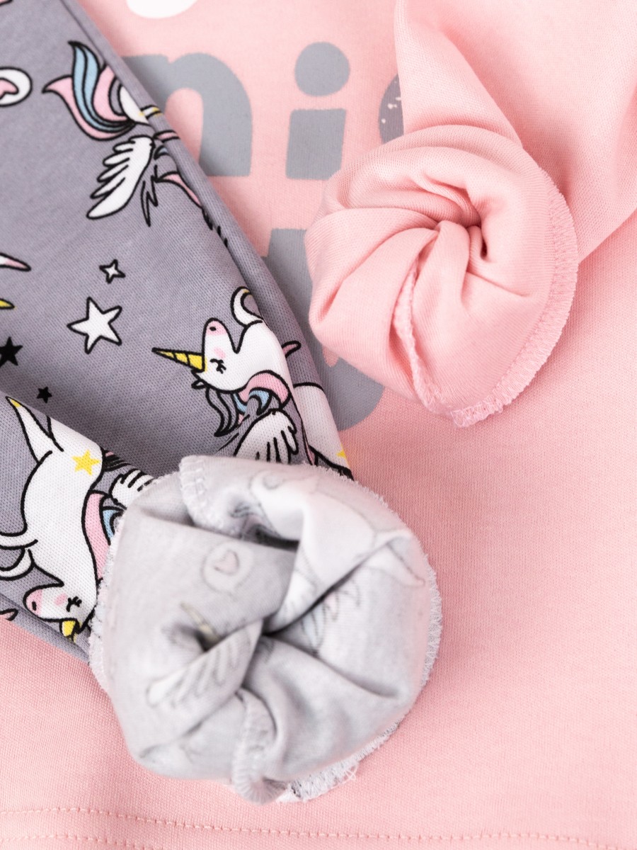 картинка Пижама для девочки Baby Boom КС14/7-И Розовая пудра + единороги на сером от магазина детских товаров ALiSa