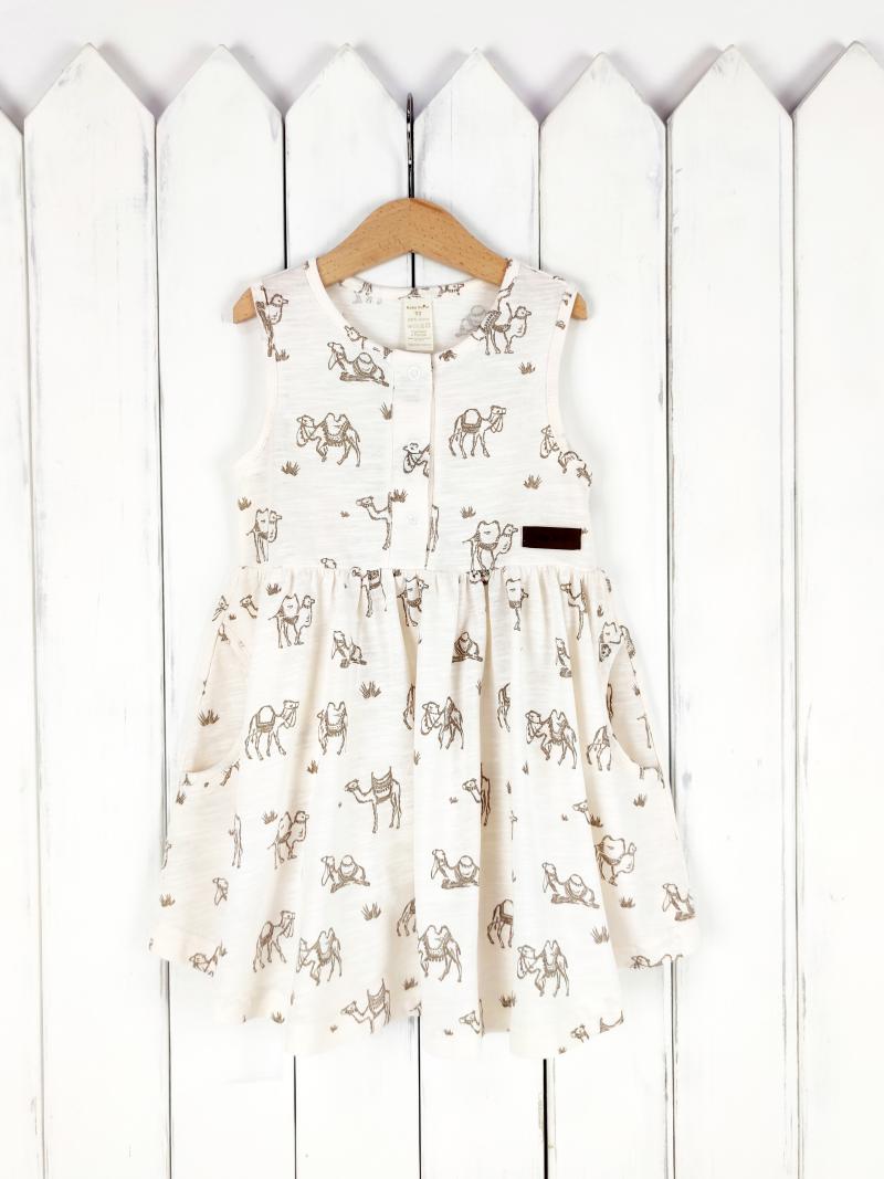 картинка Платье для девочки Baby Boom С143/2-К Кэмел роса от магазина детских товаров ALiSa