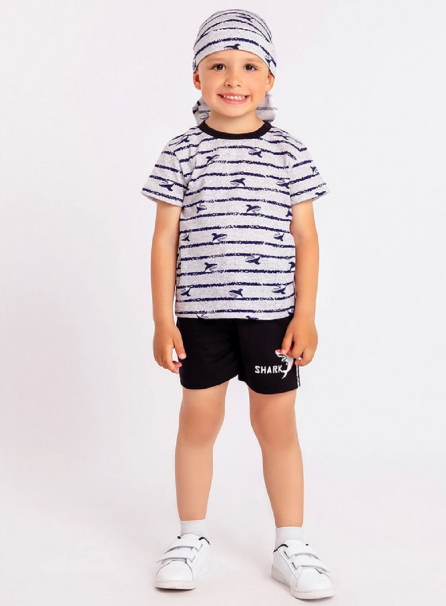 картинка Комплект для мальчика Youlala YLA 7955100301 Серый полоска, черный от магазина детских товаров ALiSa