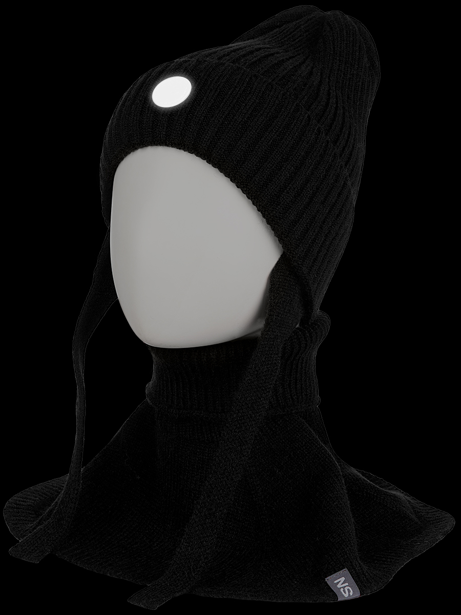 картинка Комплект шапка манишка для мальчика NIKASTYLE 12з16024 Черный от магазина детских товаров ALiSa