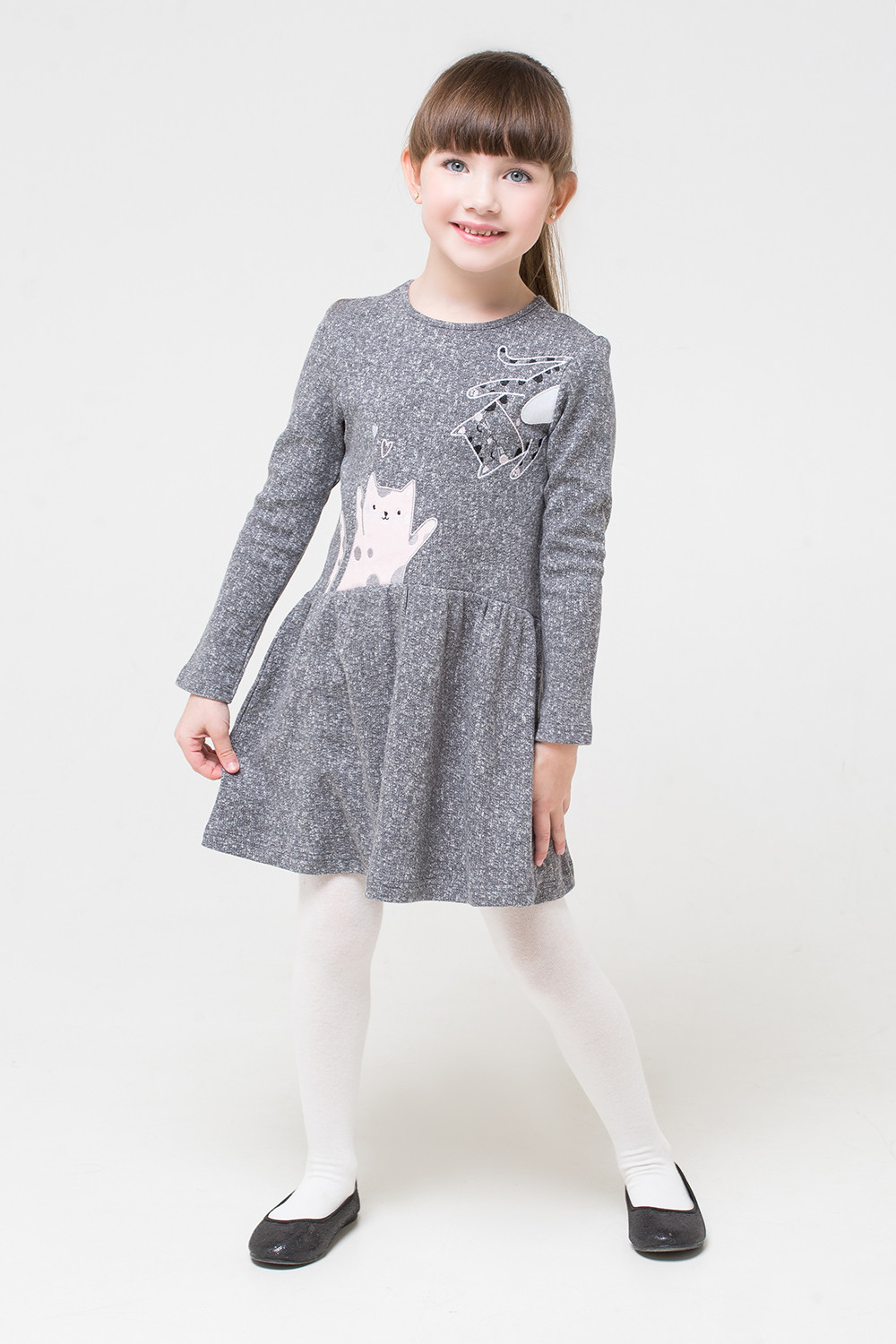 картинка Платье для девочки Crockid КР 5618 серый меланж от магазина детских товаров ALiSa