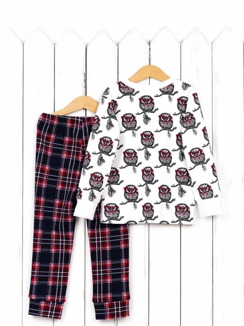 картинка Пижама для мальчика Baby Boom КС14/3-И Совы + клетка шотландка от магазина детских товаров ALiSa
