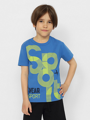 картинка Футболка для мальчика Cherubino CWJB 63627-42 Синий от магазина детских товаров ALiSa