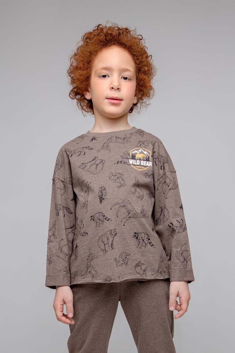 картинка Джемпер для мальчика Crockid КР 301918 коричневый меланж медведи к358 от магазина детских товаров ALiSa