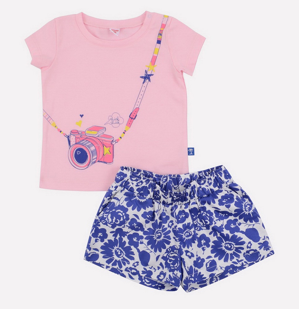 картинка Комплект для девочки Crockid К 2573 неж. розовый + синие цветы от магазина детских товаров ALiSa
