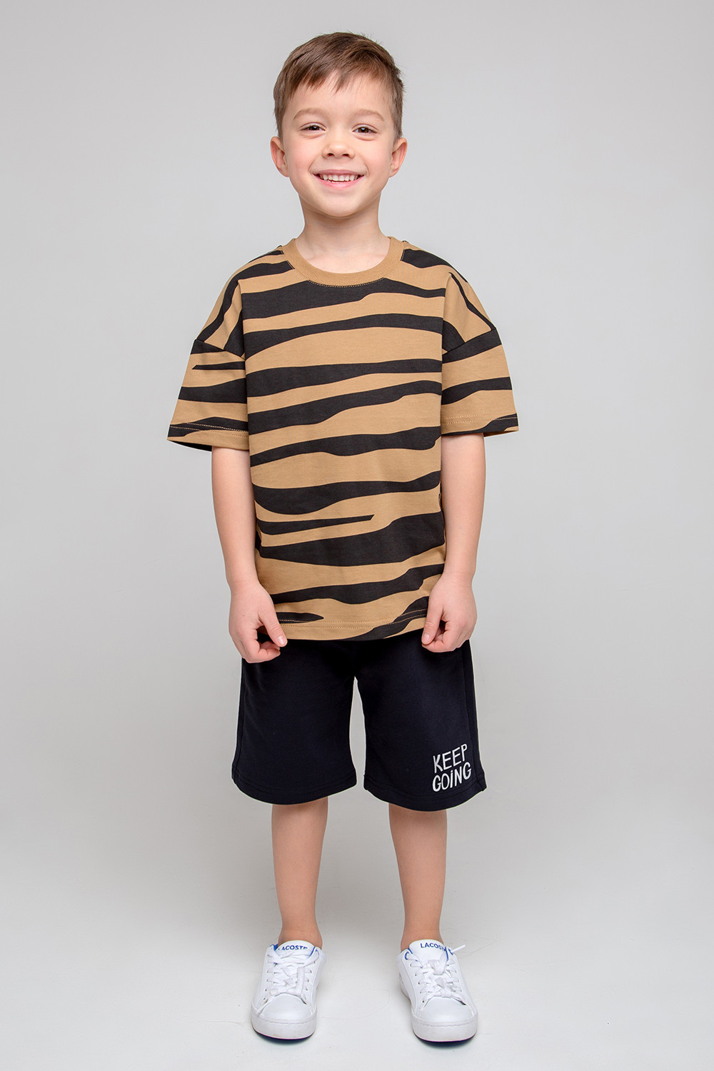 картинка Футболка для мальчика Crockid КР 301891 коричневый хаки, зебра к352 от магазина детских товаров ALiSa