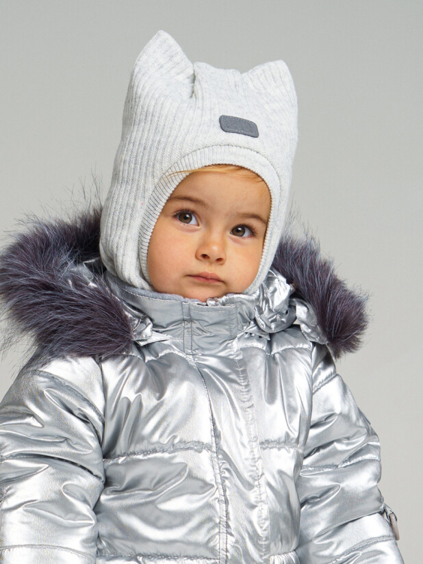 картинка Шлем утепленный для девочки PL 32123066 Светло-серый от магазина детских товаров ALiSa