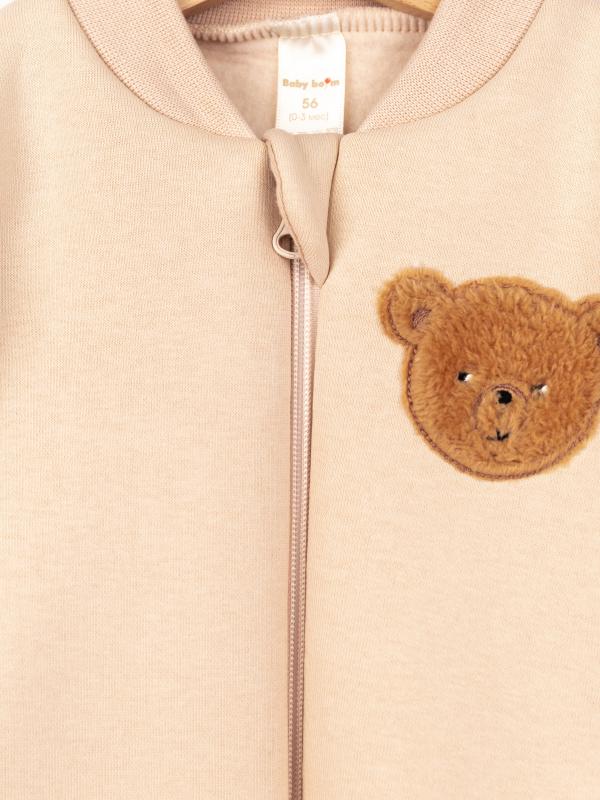 картинка Комбинезон на стопе Baby Boom К381/4-Ф Мишка молочно-бежевый от магазина детских товаров ALiSa