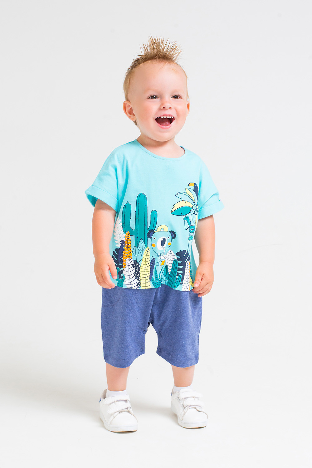 картинка Полукомбинезон для мальчика Crockid КР 6305 бирюзово-голубой к238 от магазина детских товаров ALiSa