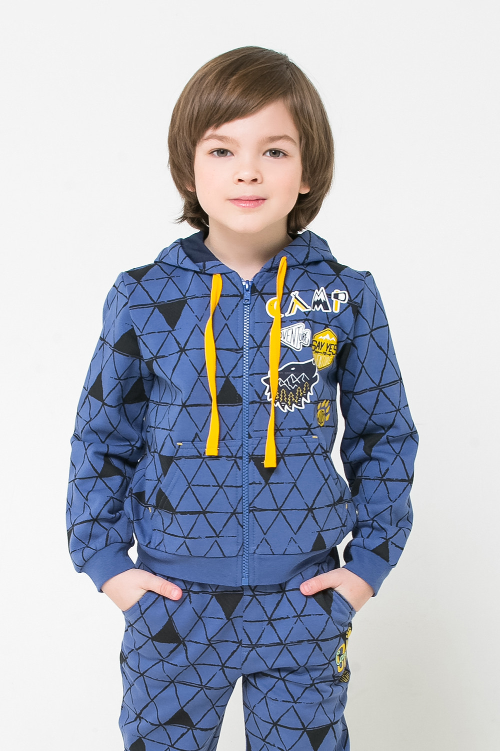 картинка Куртка для мальчика Crockid К 301132 джинсовый, треугольники к1257 от магазина детских товаров ALiSa