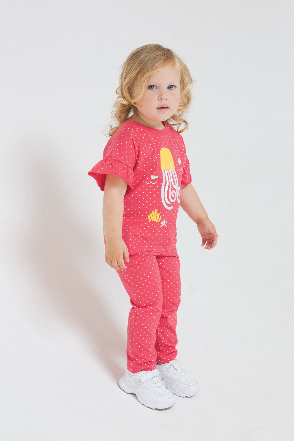 картинка Брюки для девочки Crockid КР 4795 красный, крапинка к241 от магазина детских товаров ALiSa