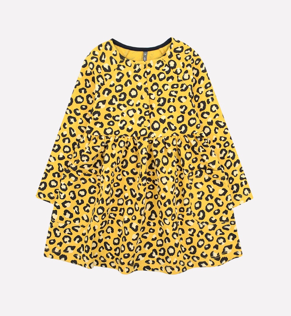 картинка Платье для девочки Crockid КР 5632 желтый, леопард к271 от магазина детских товаров ALiSa