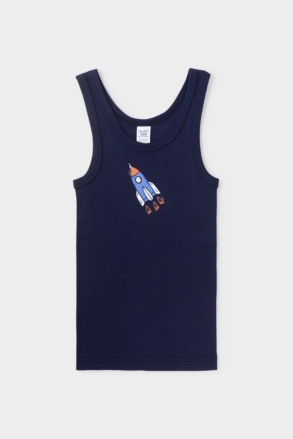 картинка Майка для мальчика Crockid К 1168 глубокий синий (ракеты) от магазина детских товаров ALiSa