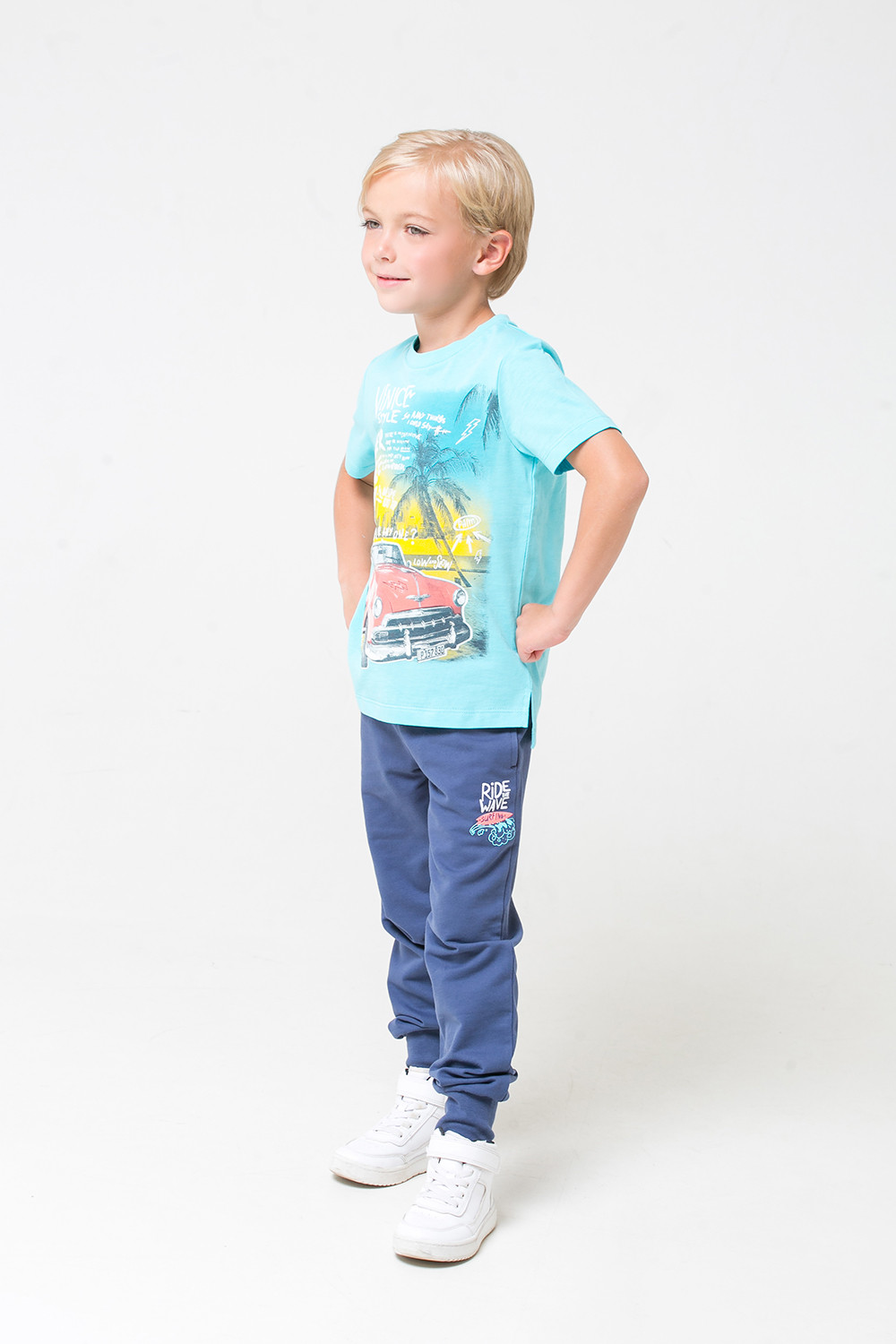 картинка Футболка для мальчика Crockid КР 301255 бирюзово-голубой к284 от магазина детских товаров ALiSa