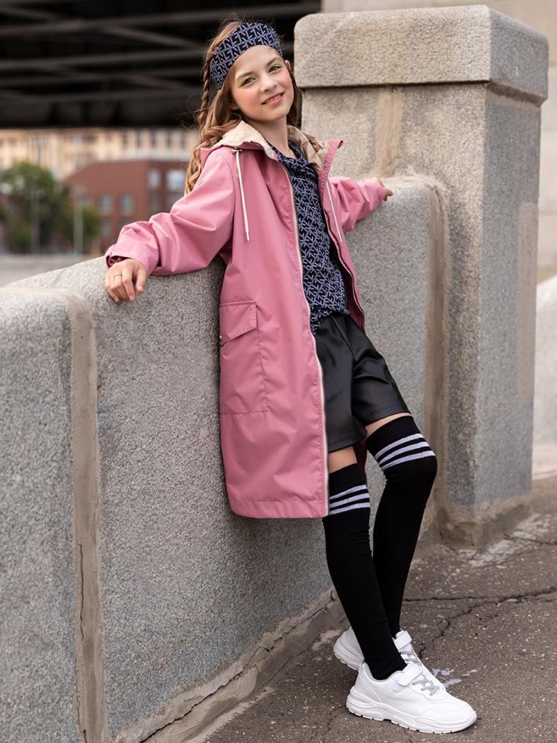 картинка Плащ ветровочный для девочки NIKASTYLE 4л4224 лосось от магазина детских товаров ALiSa