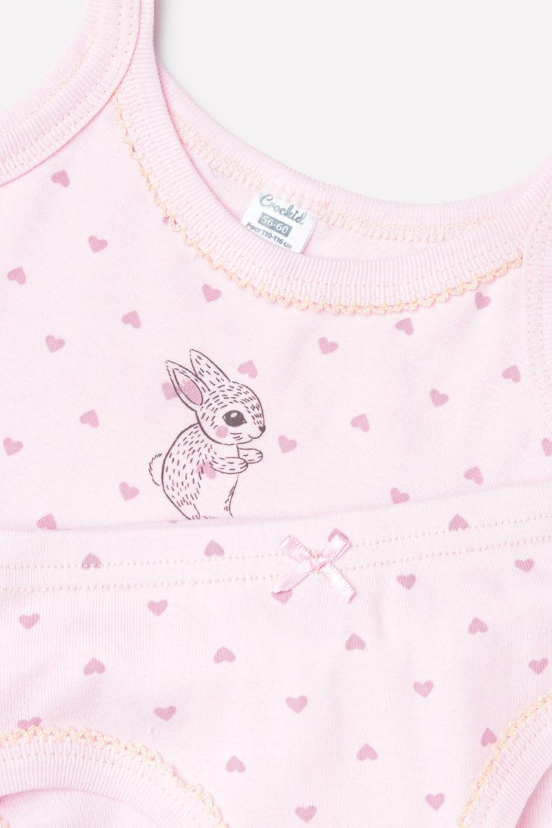 картинка Комплект для девочки Crockid К 1111 сердечки на светло-розовом от магазина детских товаров ALiSa