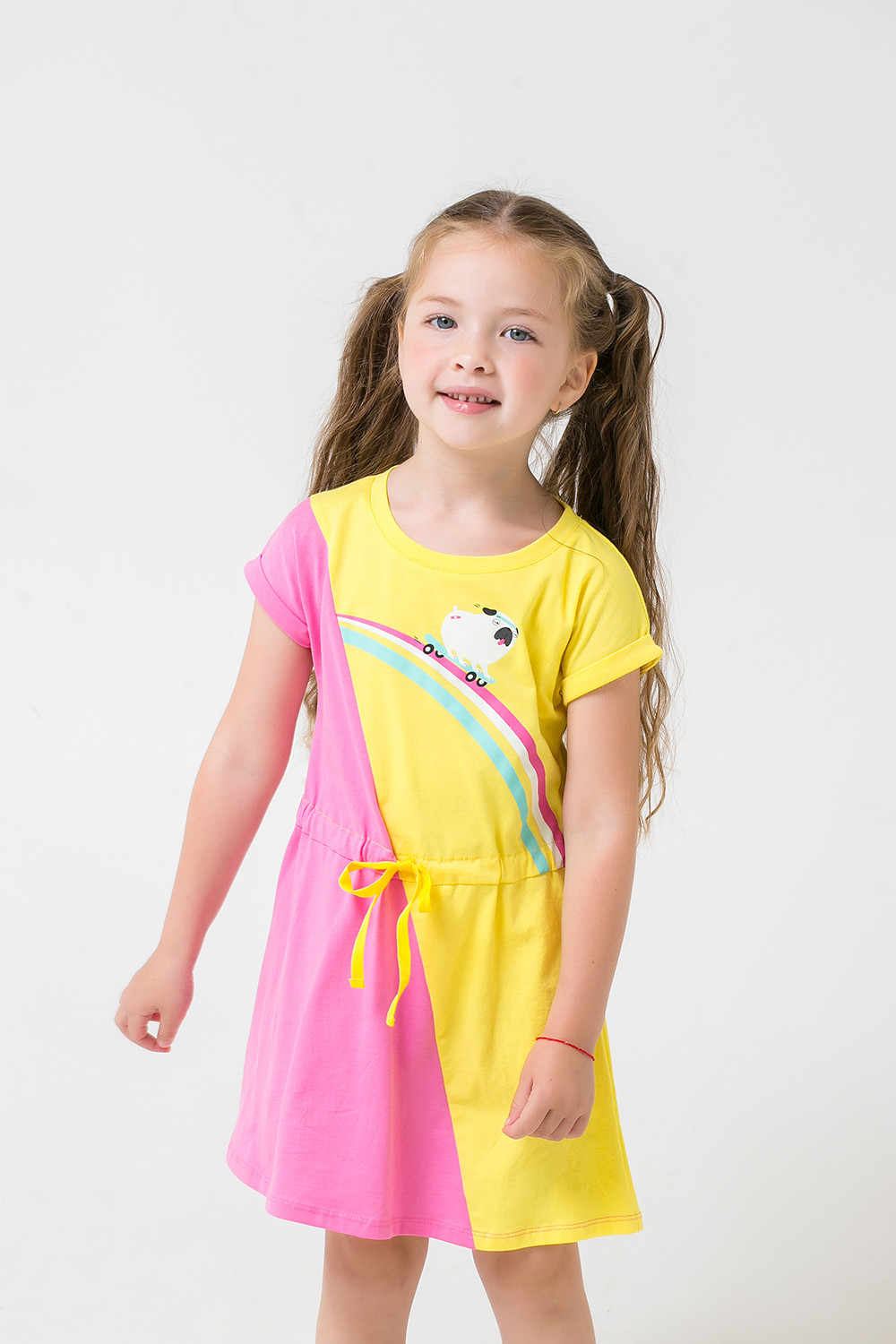 картинка Платье для девочки Crockid К 5686 розовый, сочный лимон к1258 от магазина детских товаров ALiSa
