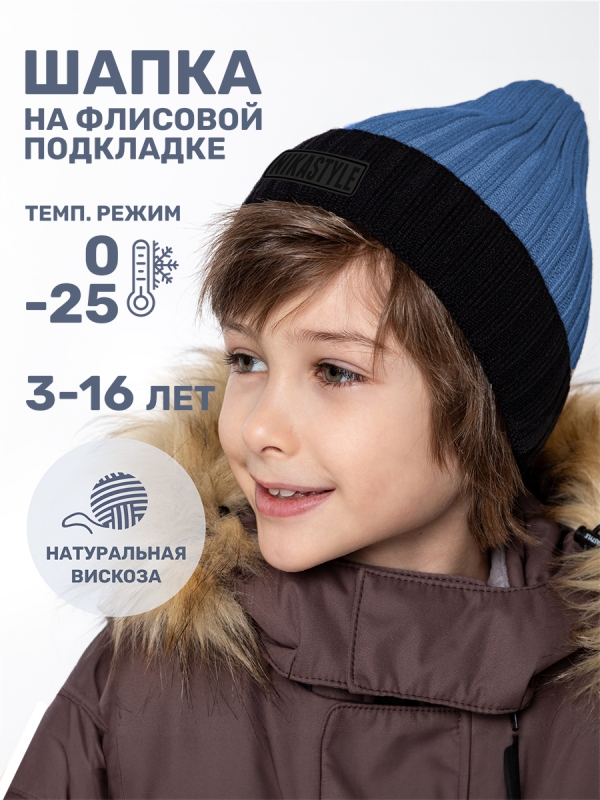 картинка Шапка зимняя для мальчика NIKASTYLE 11з16124 Темно-голубой от магазина детских товаров ALiSa