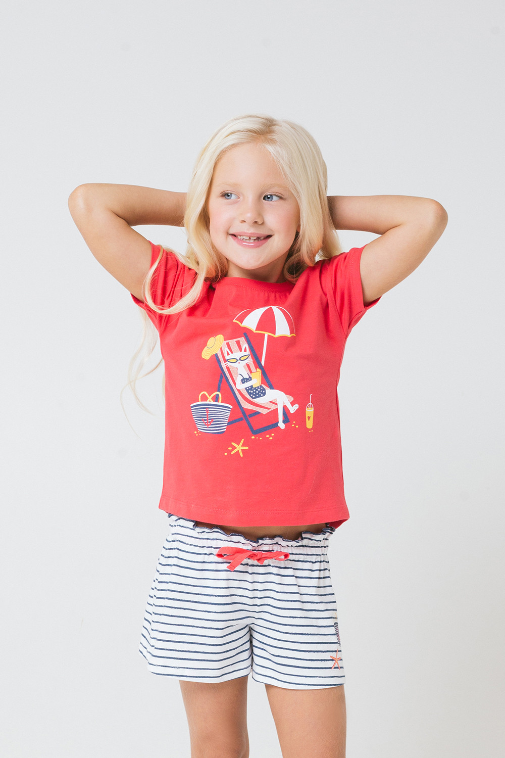 картинка Шорты для девочки Crockid КР 4689 синяя полоска на сахаре к243 от магазина детских товаров ALiSa