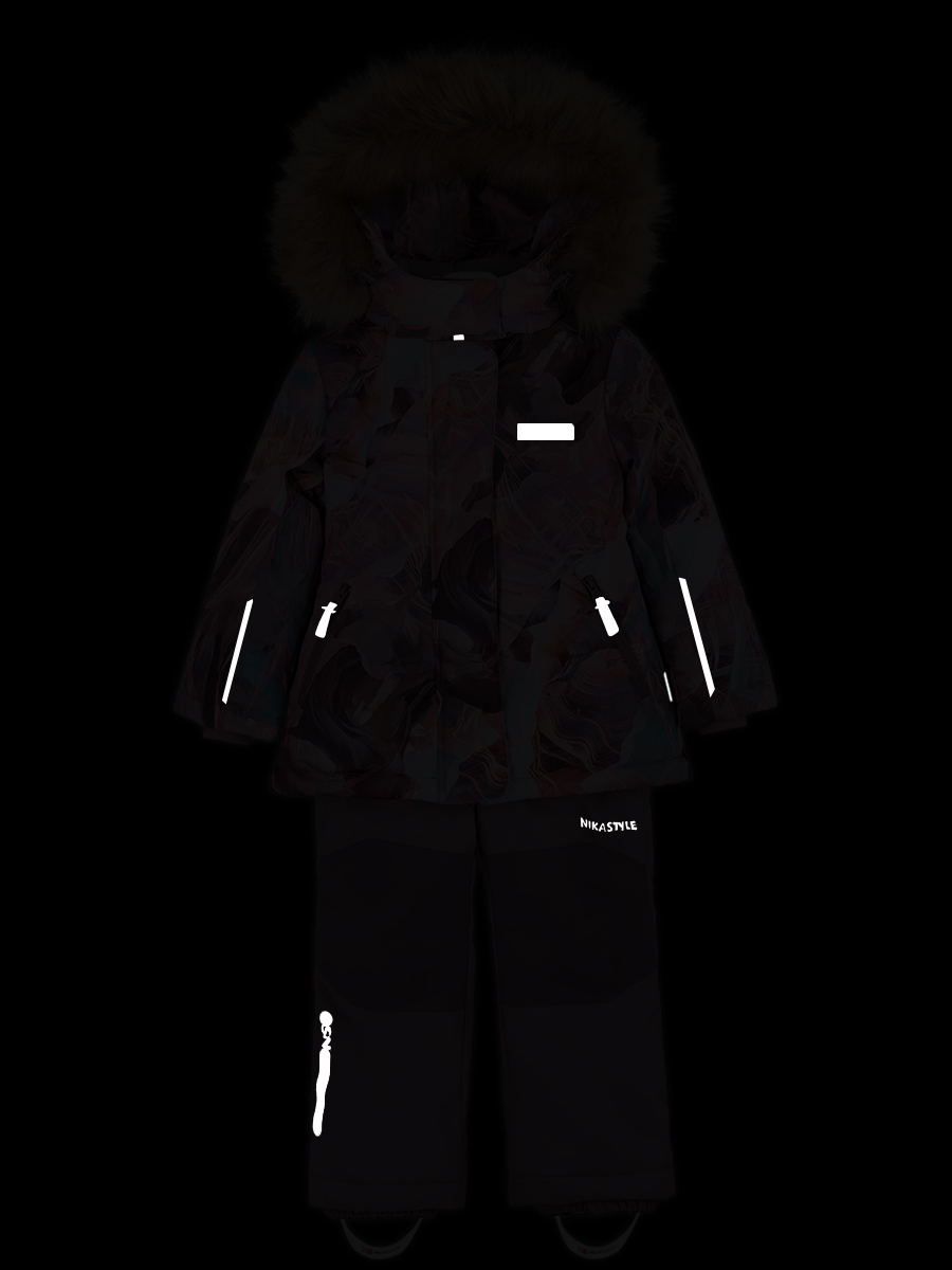 картинка Комплект зимний для девочки NIKASTYLE 7з1224 Кофе орхидея от магазина детских товаров ALiSa