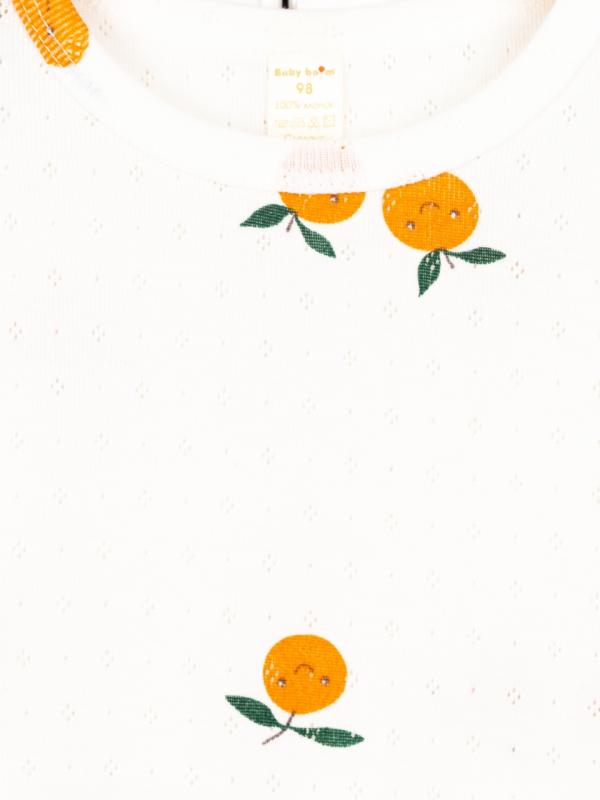 картинка Пижама для девочки Baby Boom КС21/3-Р Ажурная рибана Апельсины от магазина детских товаров ALiSa