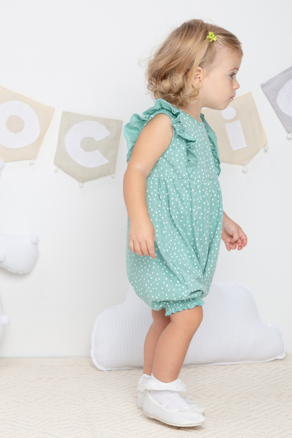 картинка Полукомбинезон для девочки Crockid КР 6408 мятный зеленый, крапинки к361 от магазина детских товаров ALiSa