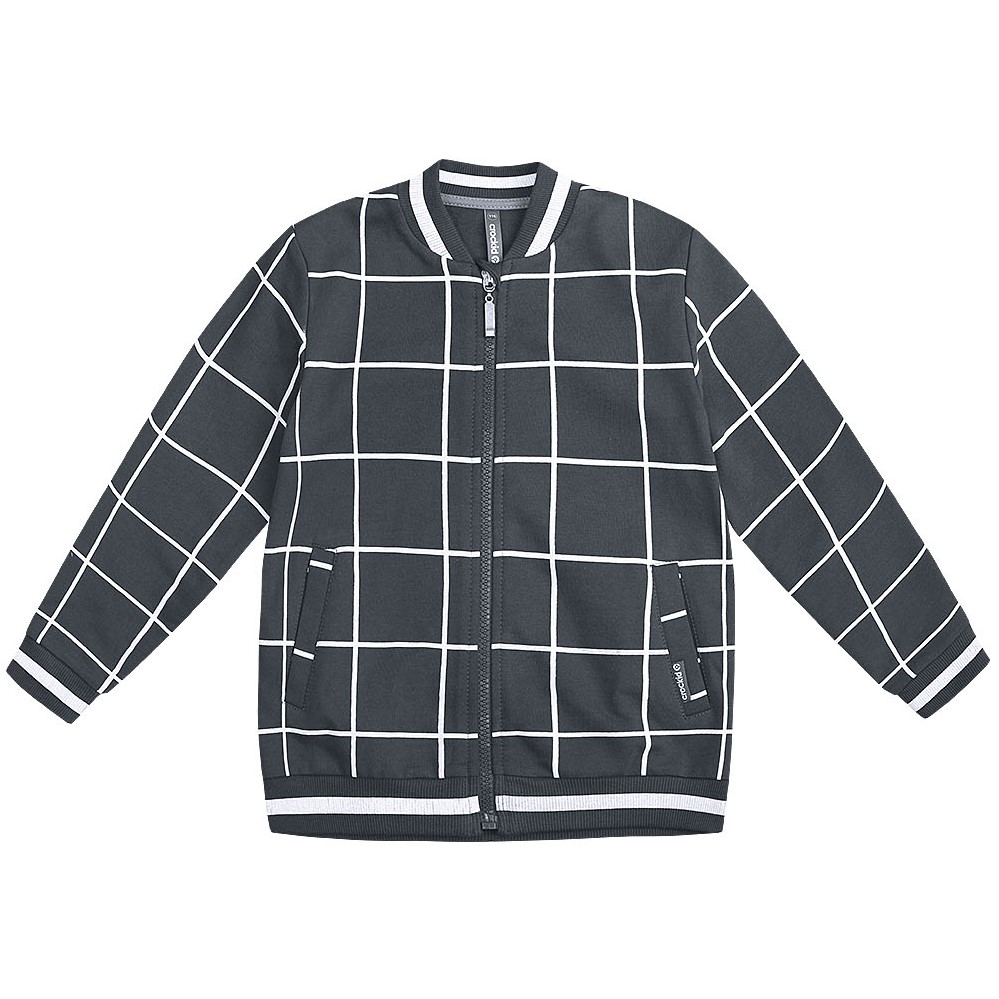картинка Куртка для мальчика Crockid КР 300493 монохромная клетка на темно сером к184 от магазина детских товаров ALiSa