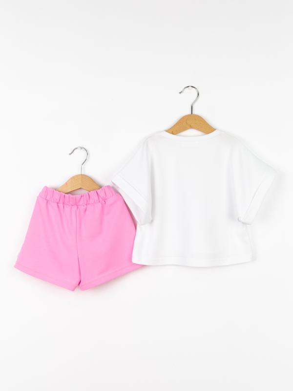 картинка Комплект для девочки Baby Boom КД555/1-К Белый + рзовый от магазина детских товаров ALiSa