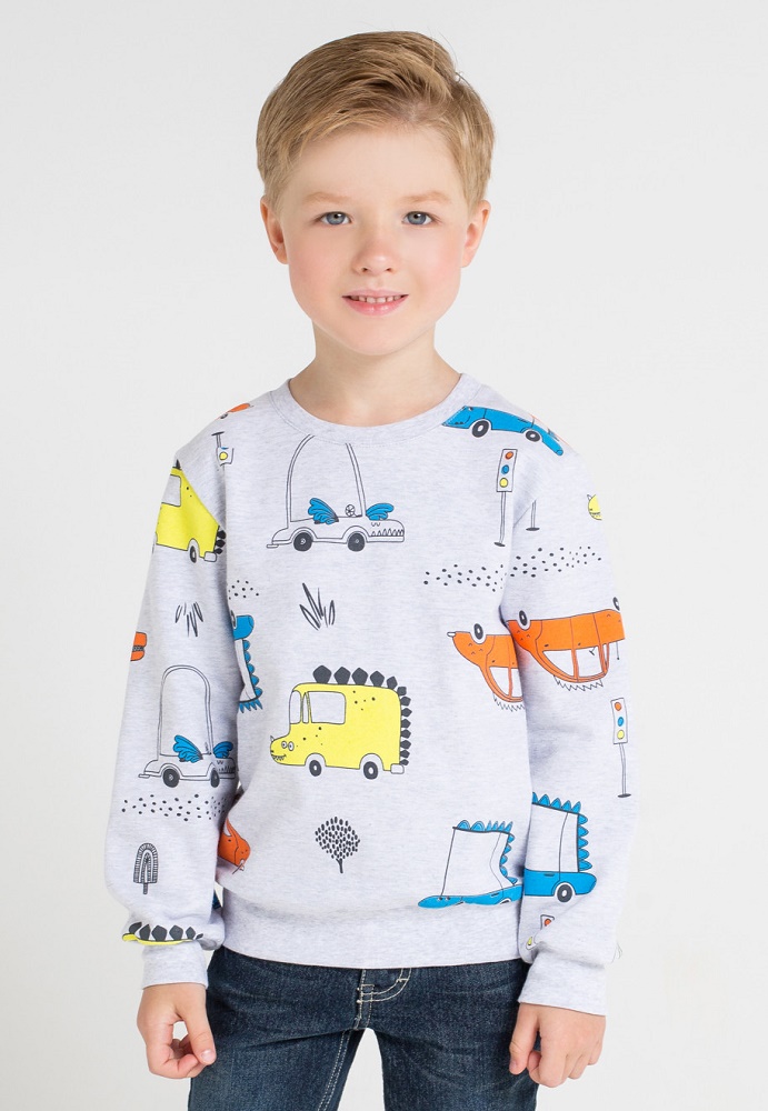 картинка Джемпер для мальчика Crockid К 300543 машинки на меланже от магазина детских товаров ALiSa