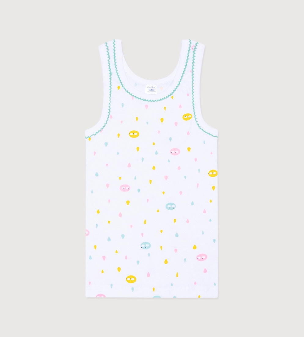 картинка Майка для девочки Crockid К 1066 капельки на белом от магазина детских товаров ALiSa