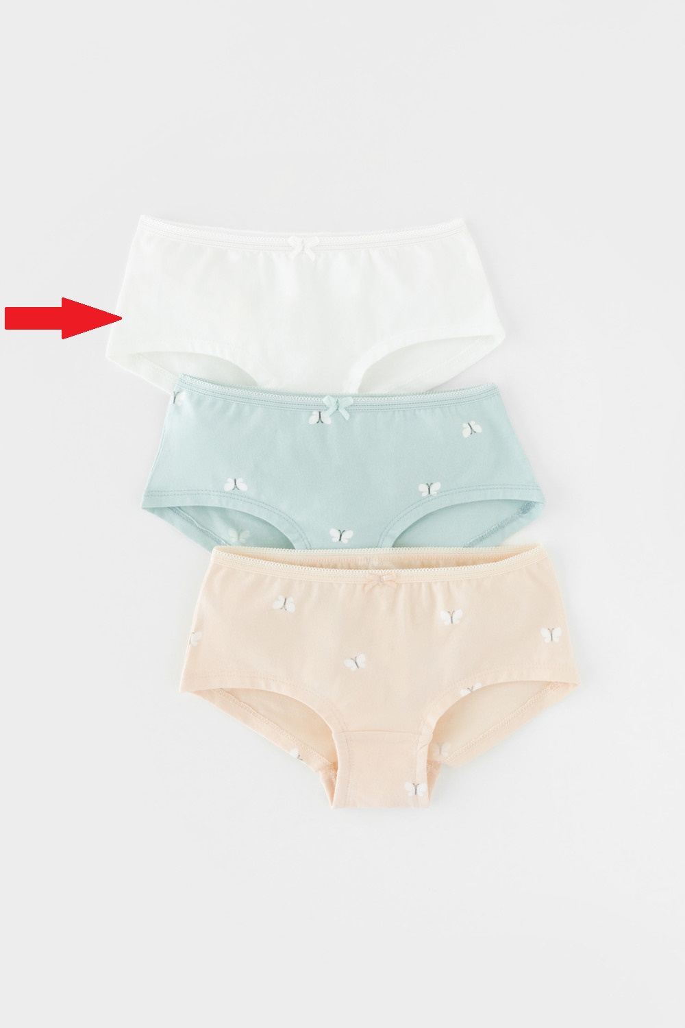 картинка Трусы для девочки Crockid К 1964-3 голубой опал, персиковый зефир, бабочки (белый) от магазина детских товаров ALiSa