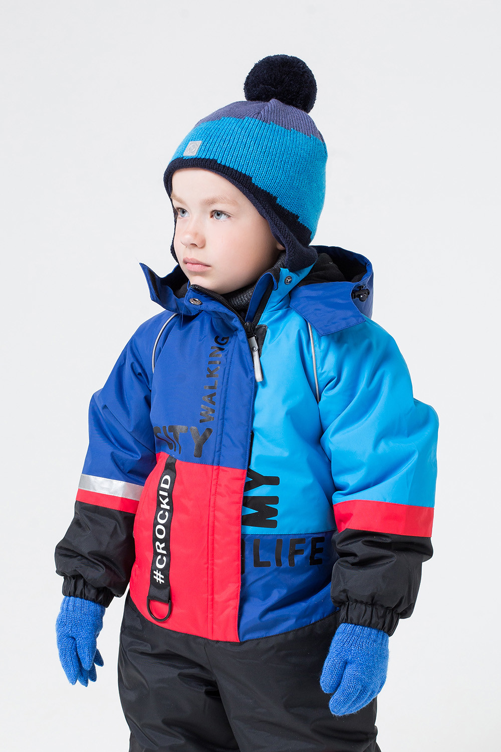 картинка Шапка для мальчика Crockid КВ 20098/ш темно-синий, яркая бирюза от магазина детских товаров ALiSa