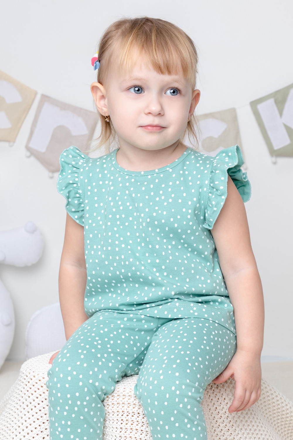 картинка Футболка для девочки Crockid КР 301627 мятный зеленый, крапинки к361 от магазина детских товаров ALiSa