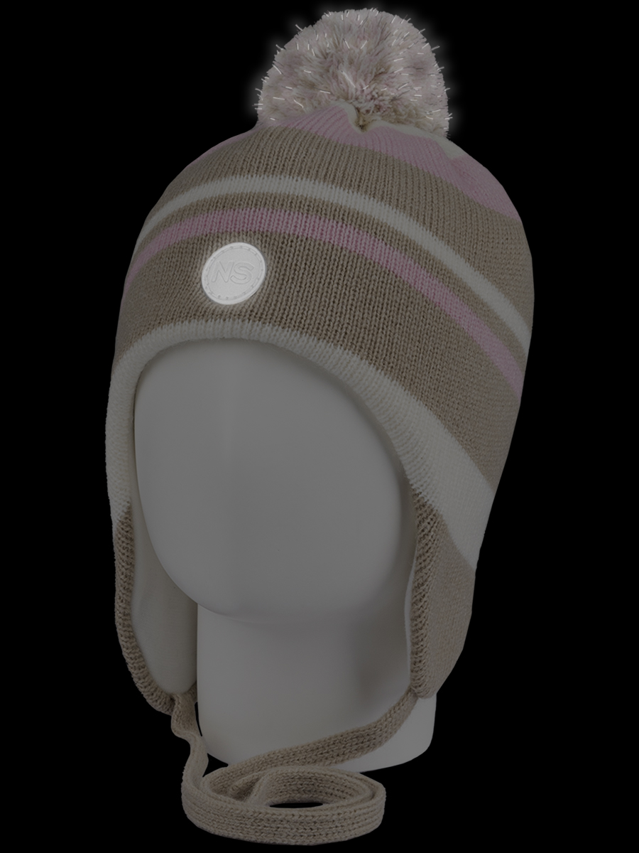 картинка Шапка утепленная для девочки NIKASTYLE 11з15424 Беж светло-розовый от магазина детских товаров ALiSa