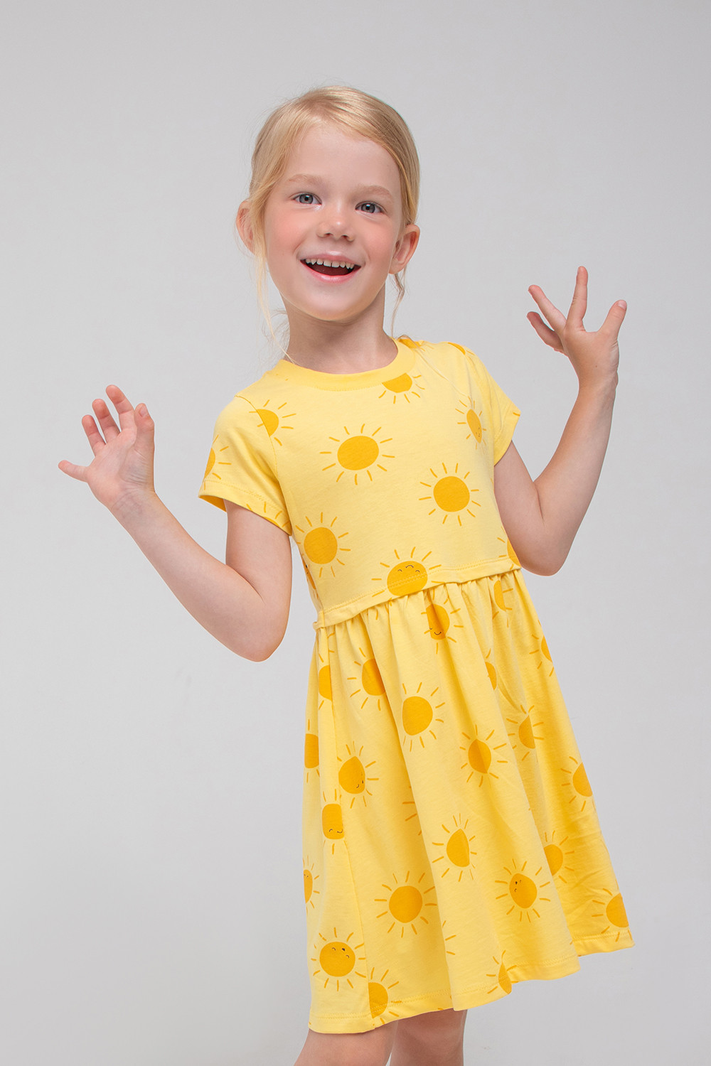 картинка Платье для девочки Crockid К 5751 солнечный, солнышки-смайлики к1284 от магазина детских товаров ALiSa