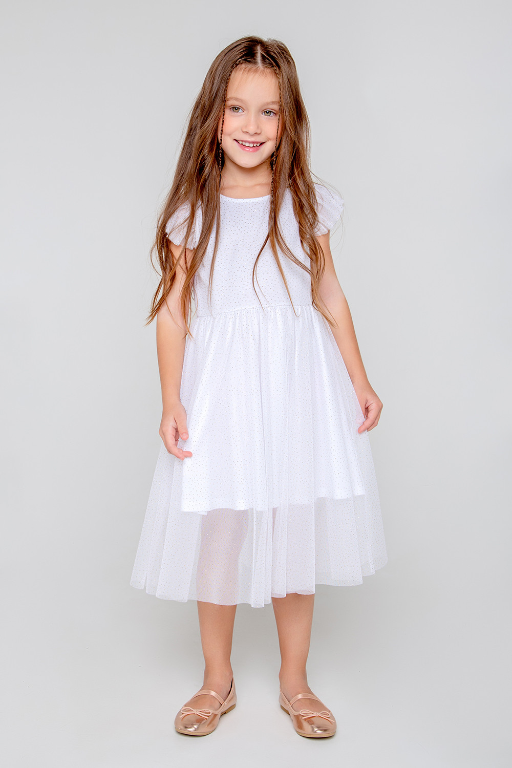 картинка Платье для девочки Crockid К 5528/3 белый от магазина детских товаров ALiSa