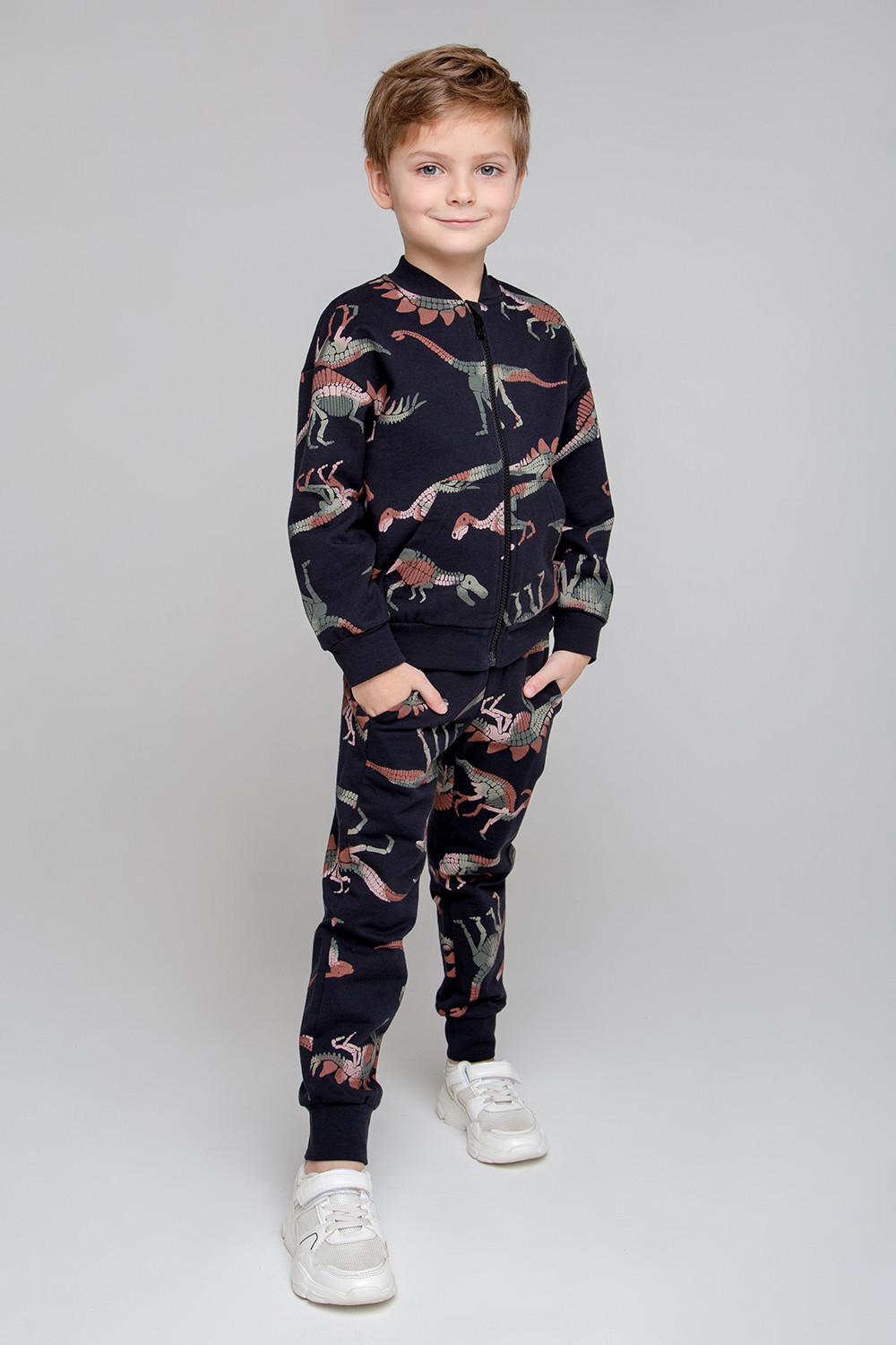картинка Брюки для мальчика Crockid КР 400443 черный, динозавры к344 от магазина детских товаров ALiSa