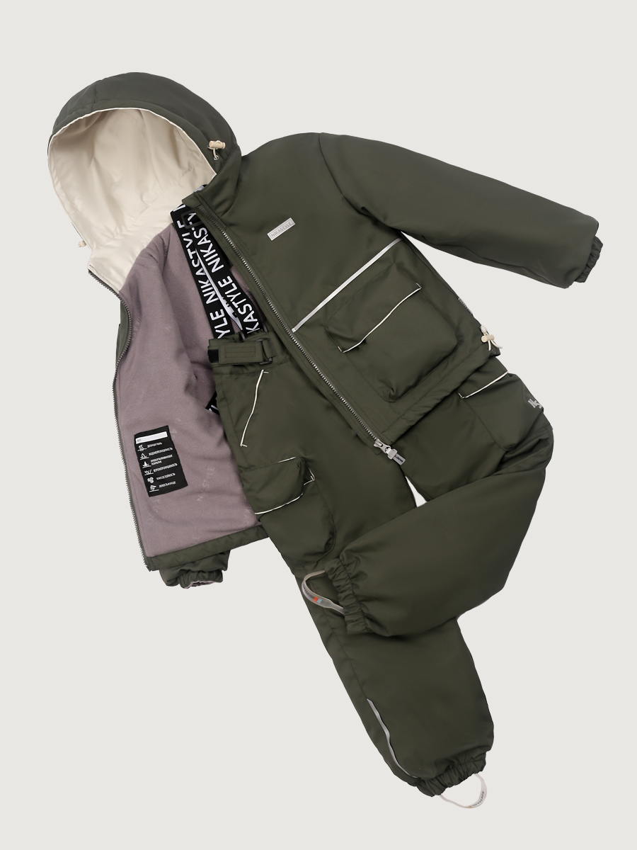 картинка Комплект утеплённый для мальчика NIKASTYLE 7м2925 Хаки Кешью от магазина детских товаров ALiSa