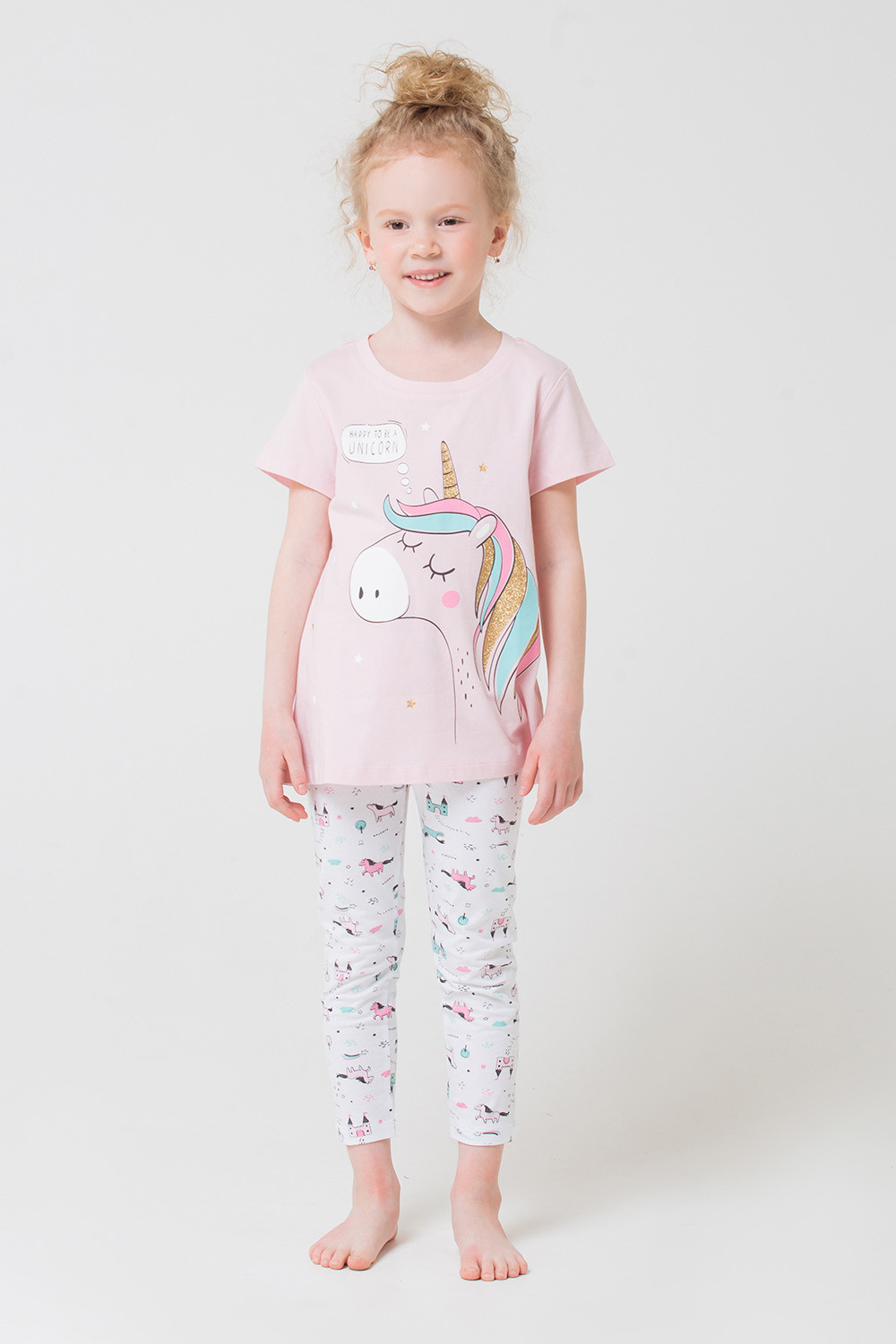картинка Пижама для девочки Crockid К 1538 холодно-розовый + волшебные замки на белом от магазина детских товаров ALiSa
