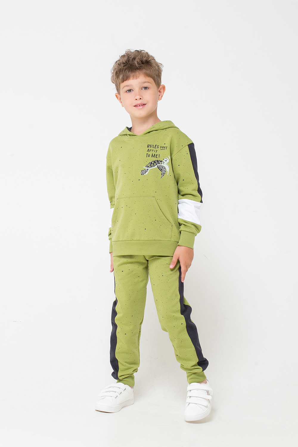 картинка Брюки для мальчика Crockid КР 4959 зеленый крапинка к276 от магазина детских товаров ALiSa