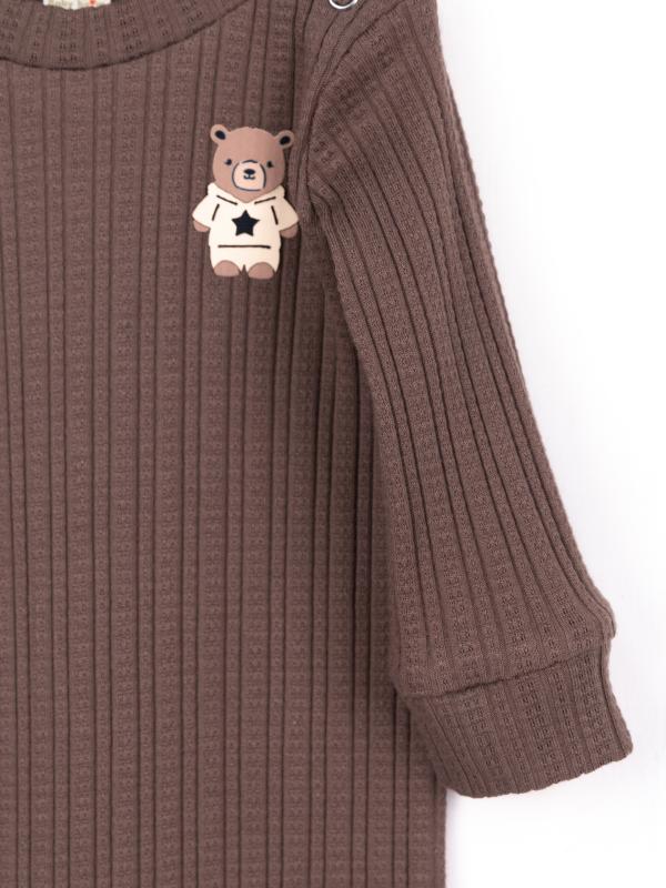 картинка Комбинезон на стопе Baby Boom К392/2-Р Ажурная рибана Кофе я734 от магазина детских товаров ALiSa